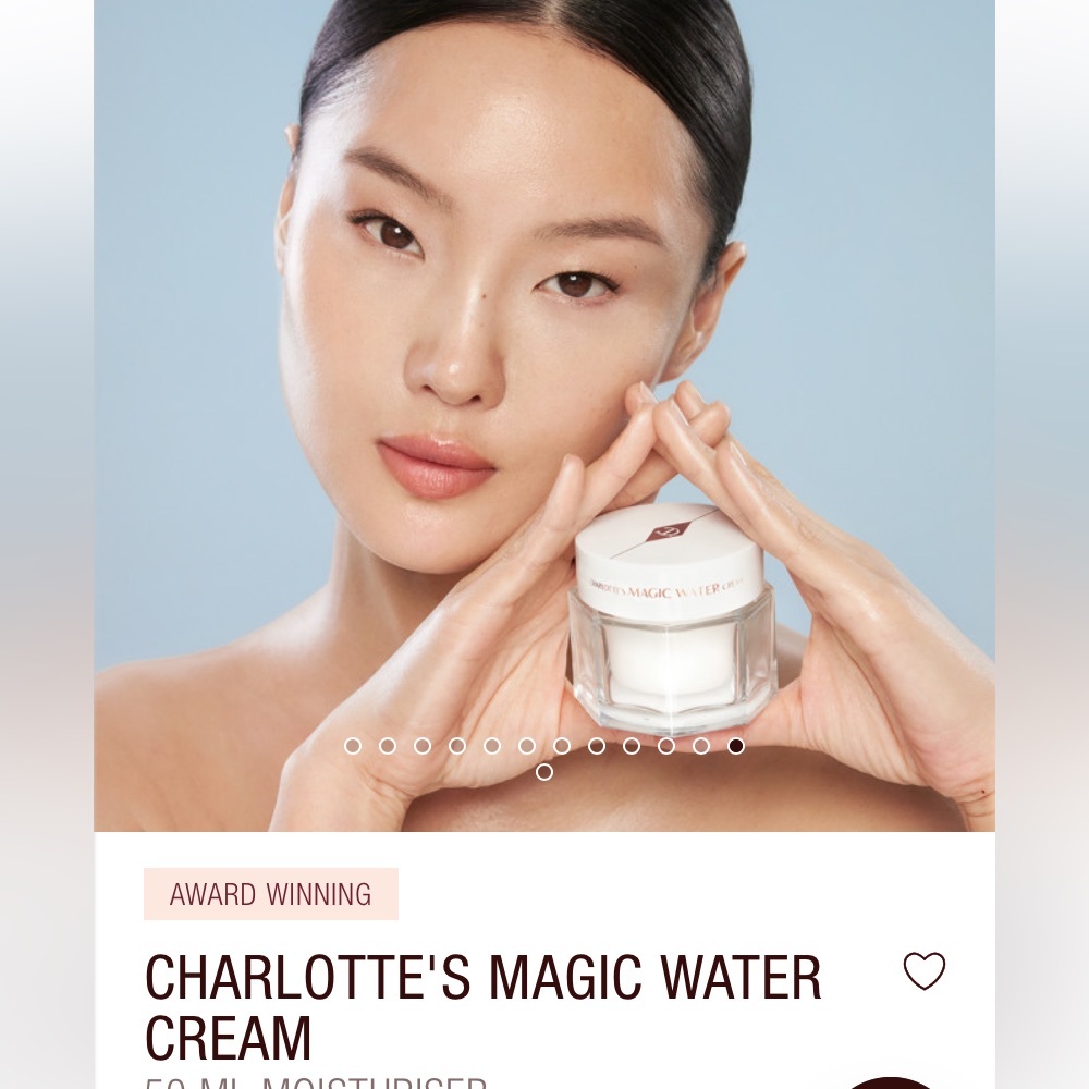 Charlotte Tilbury Moisturizer, fresh dewy glow, transformation to glowing skin,